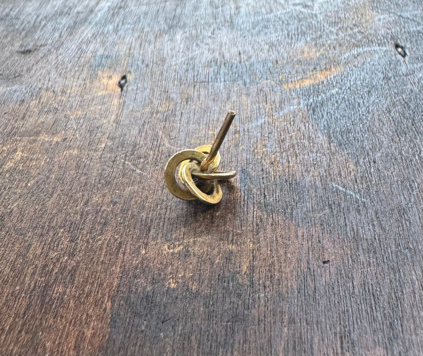 Antique Gold Opal Lovers Knot Single Stud Earring