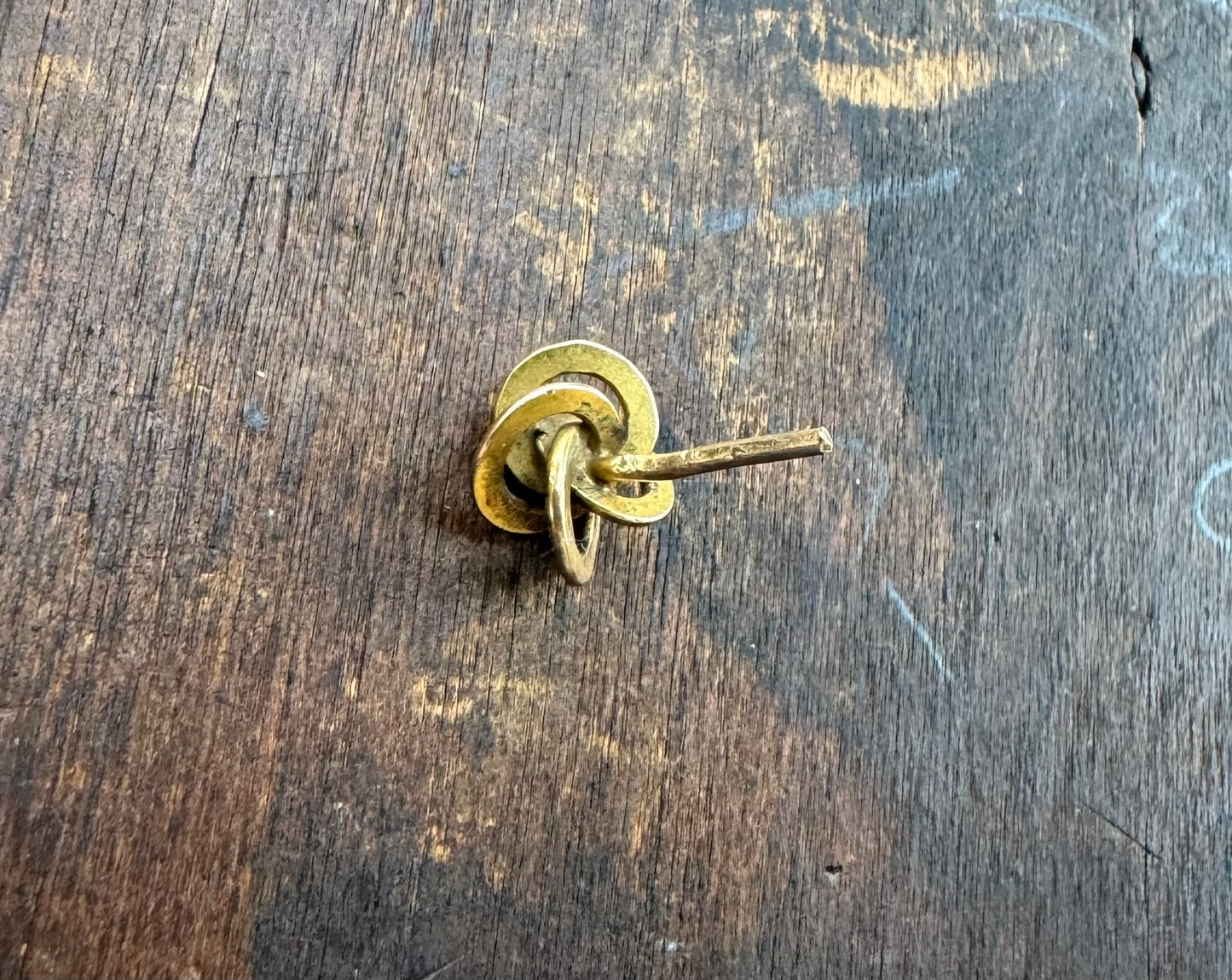 Antique Gold Opal Lovers Knot Single Stud Earring