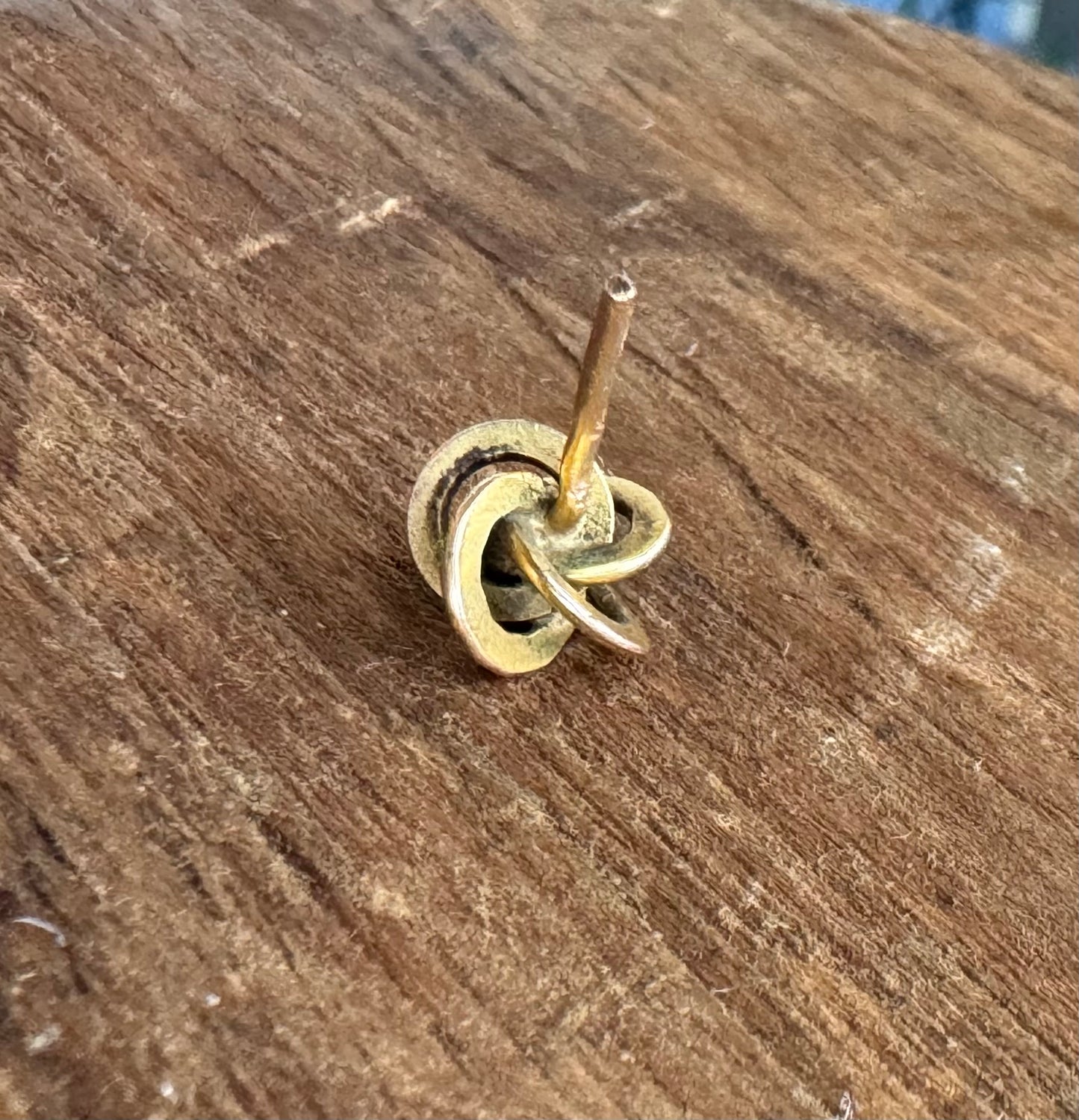 Antique Gold Opal Lovers Knot Single Stud Earring