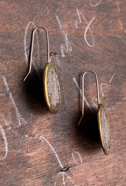 Handmade Mixed Metal Replica Coin Earrings