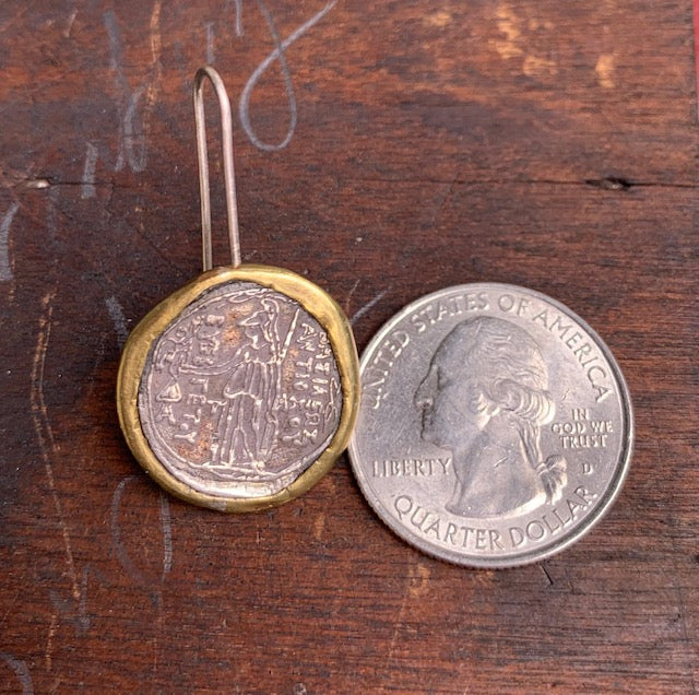 Handmade Mixed Metal Replica Coin Earrings
