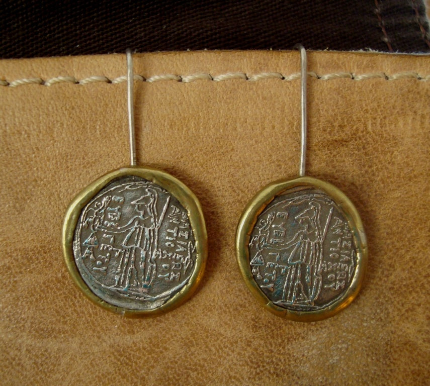 Handmade Mixed Metal Replica Coin Earrings