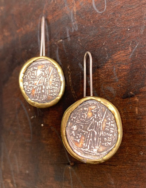 Handmade Mixed Metal Replica Coin Earrings