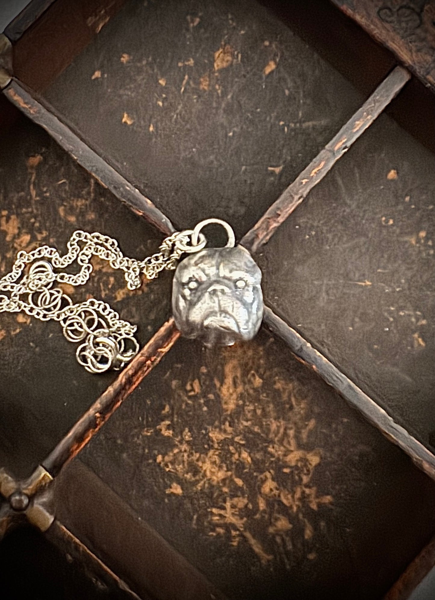 Pure Silver Bulldog Necklace