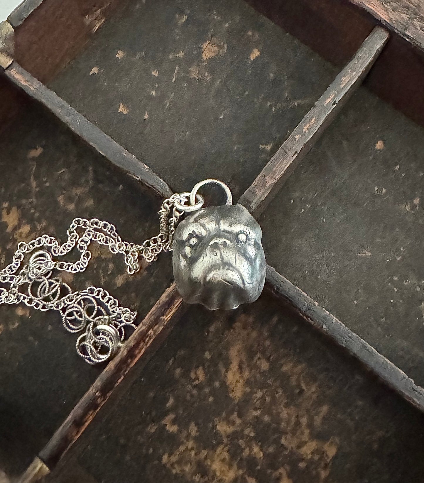 Pure Silver Bulldog Necklace