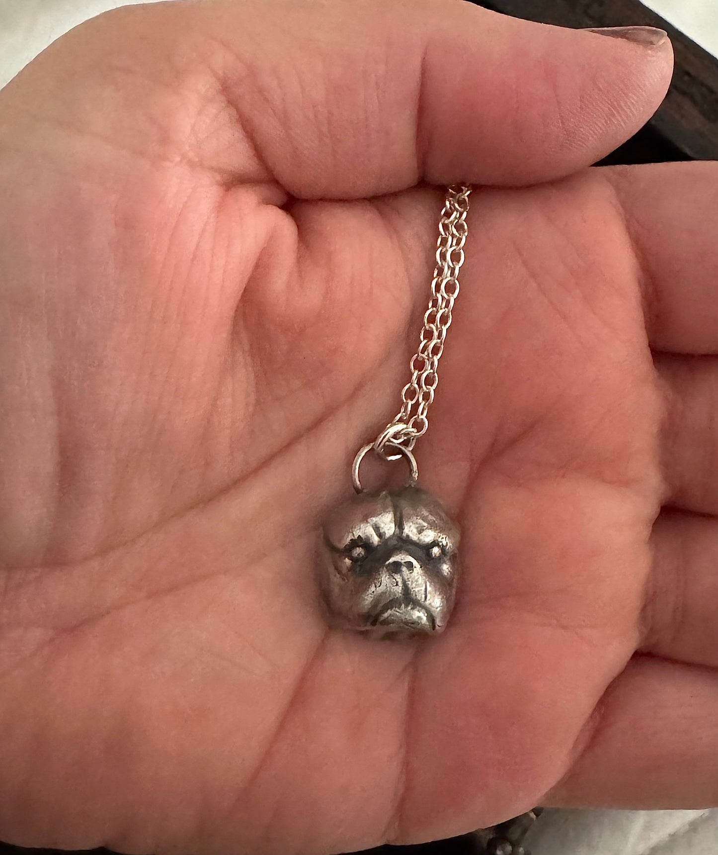 Pure Silver Bulldog Necklace