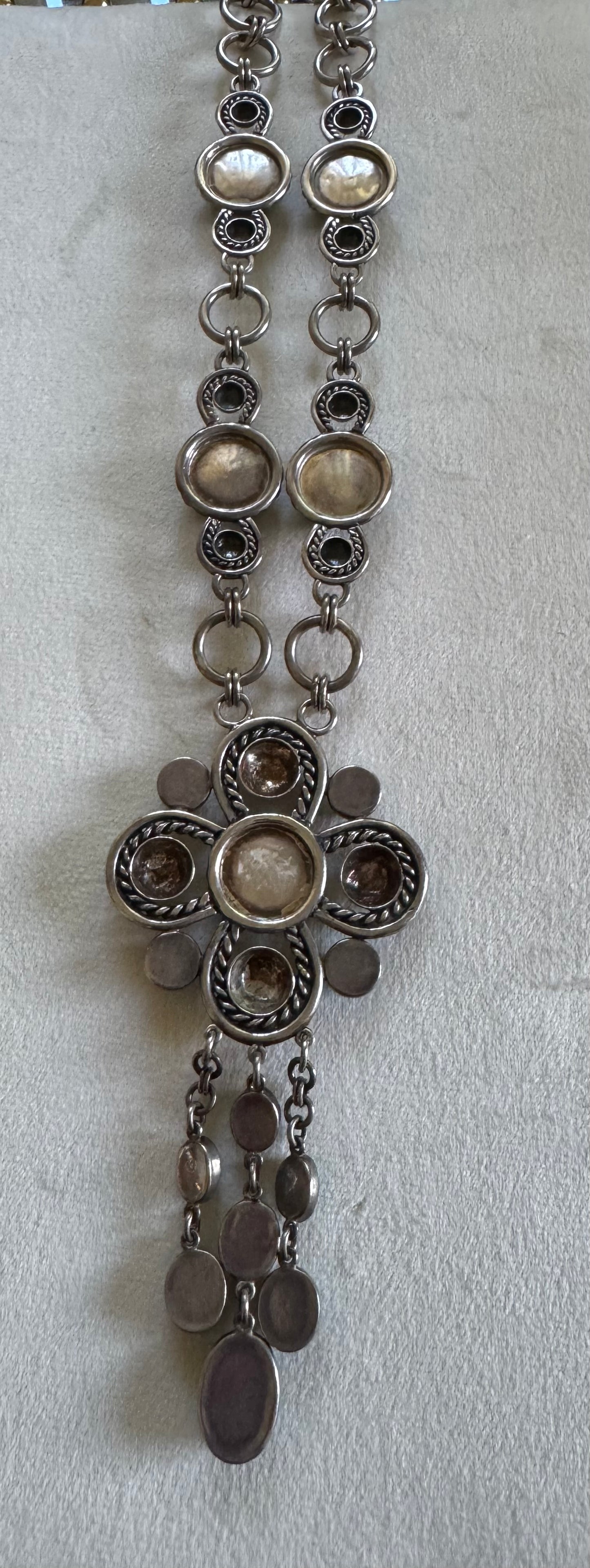 Sterling Silver & Chrysoprase Statement Necklace