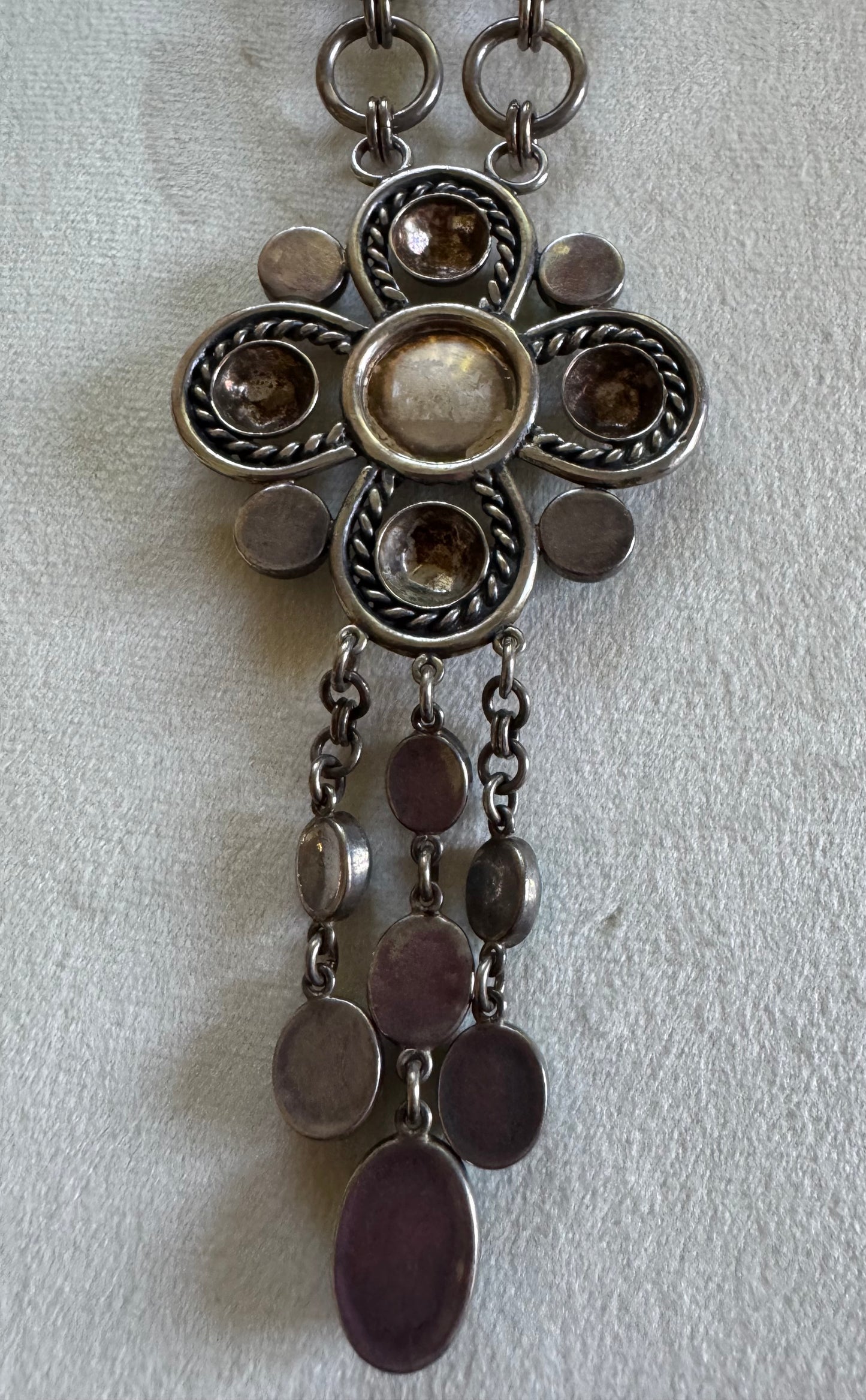 Sterling Silver & Chrysoprase Statement Necklace