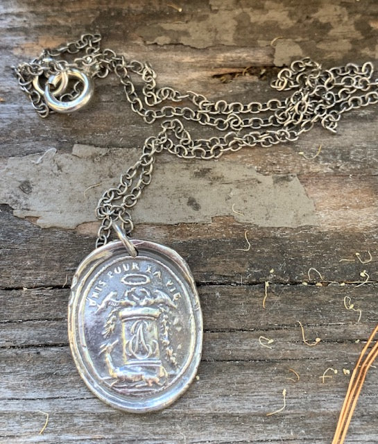 Handmade French Family Crest Replica Necklace