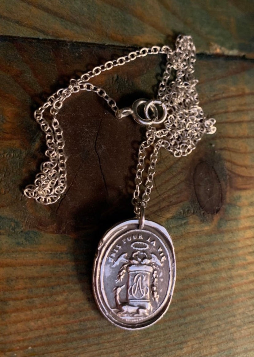 Handmade French Family Crest Replica Necklace
