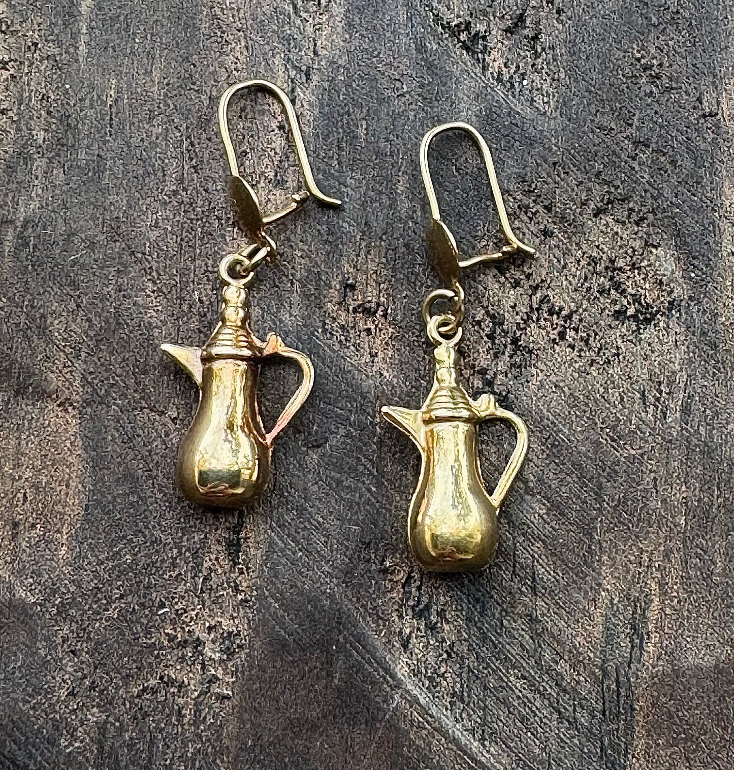 Gold Jordanian Coffee Vessel Earrings