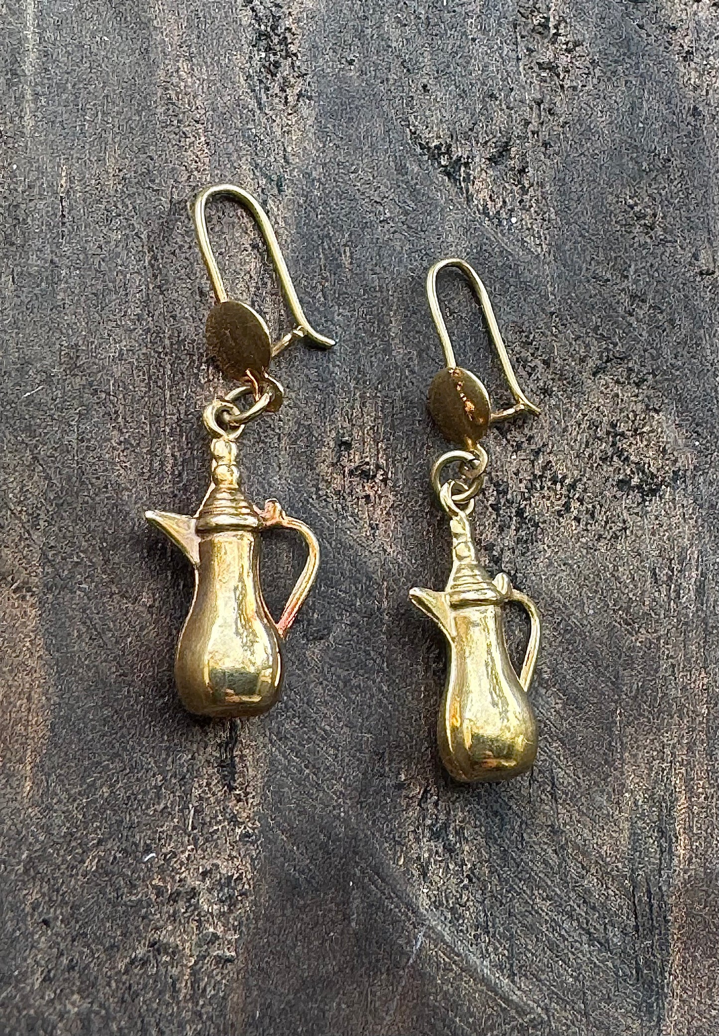 Gold Jordanian Coffee Vessel Earrings
