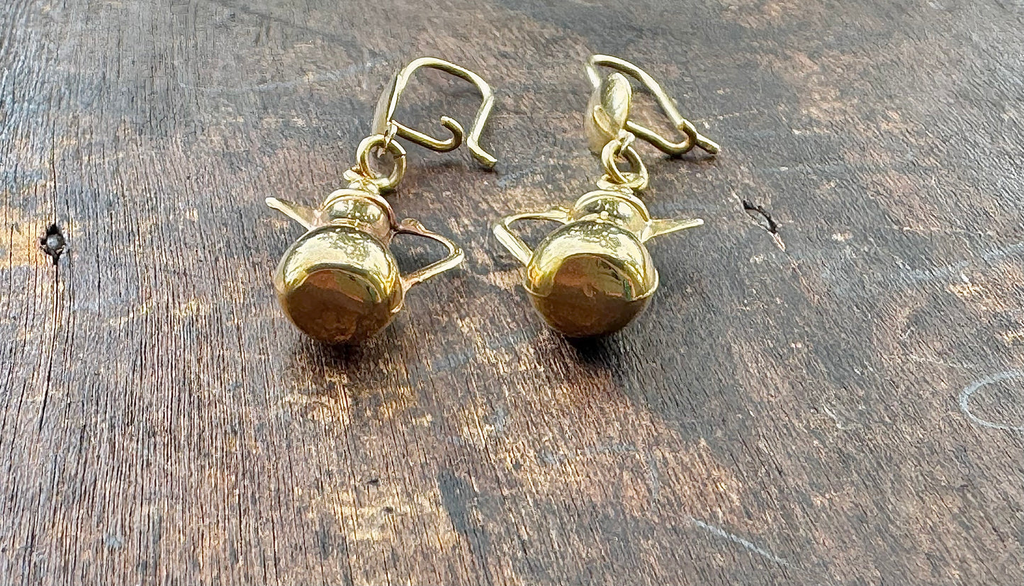 Gold Jordanian Coffee Vessel Earrings