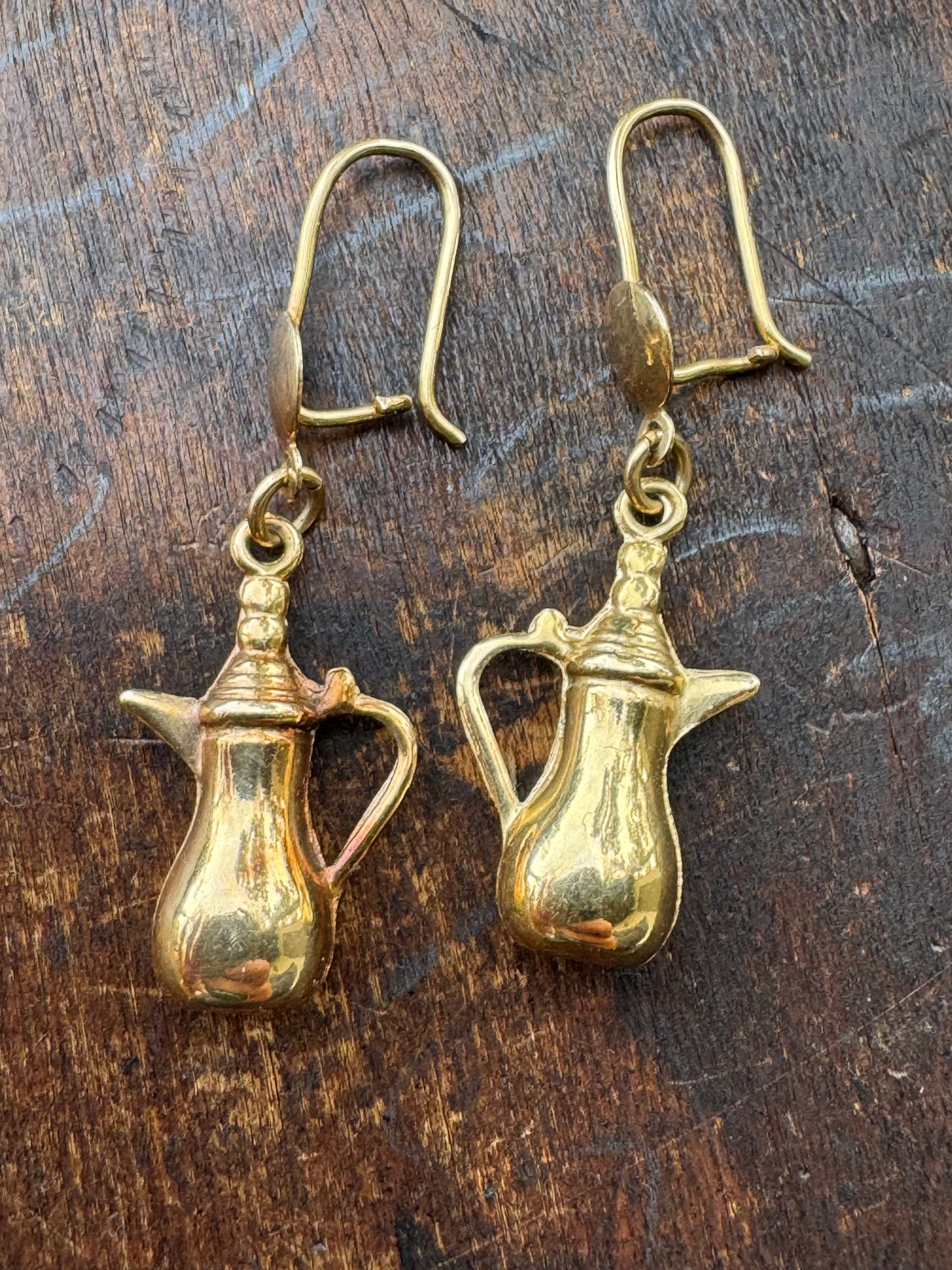 Gold Jordanian Coffee Vessel Earrings