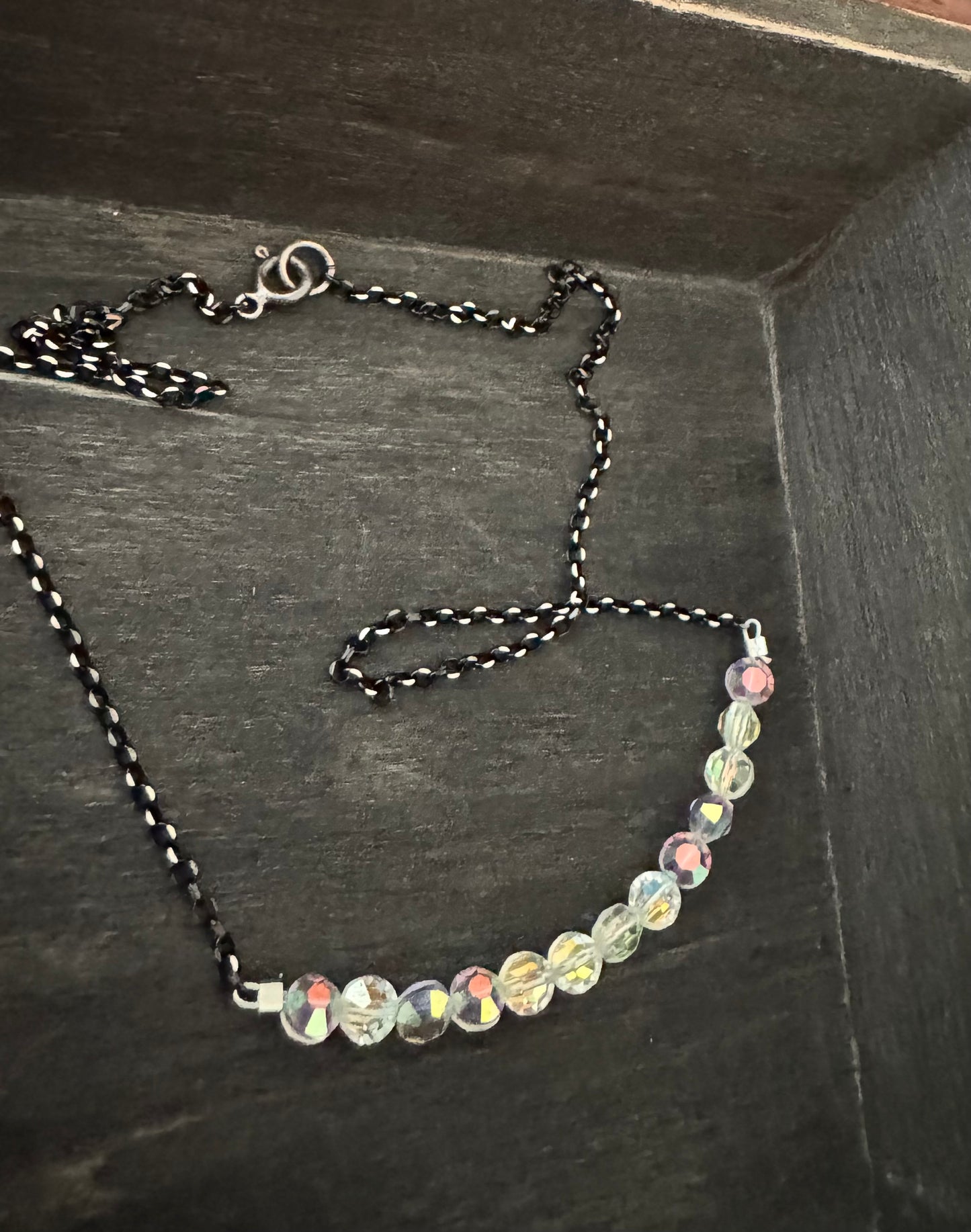 Crystal Necklace - Upcycled 1950 Beaded Necklace