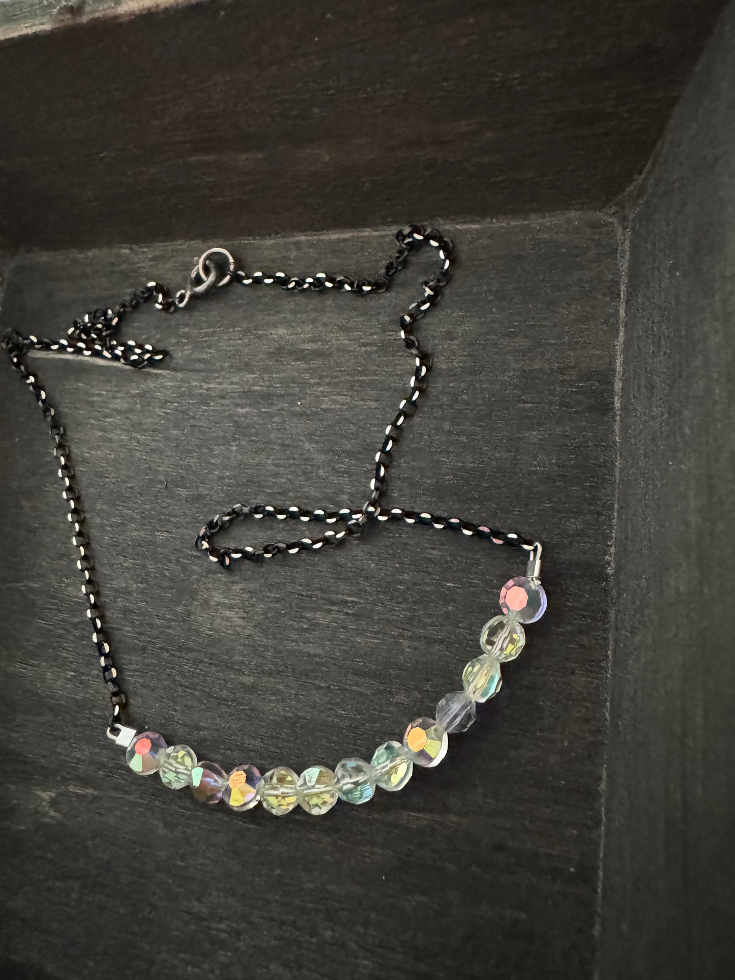 Crystal Necklace - Upcycled 1950 Beaded Necklace