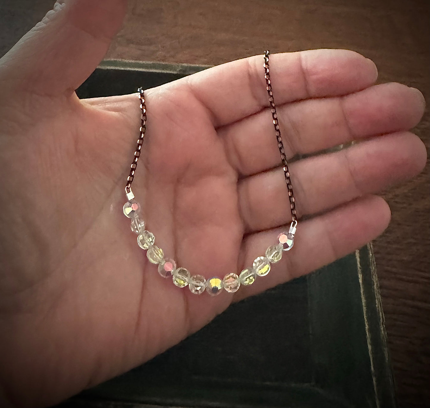 Crystal Necklace - Upcycled 1950 Beaded Necklace