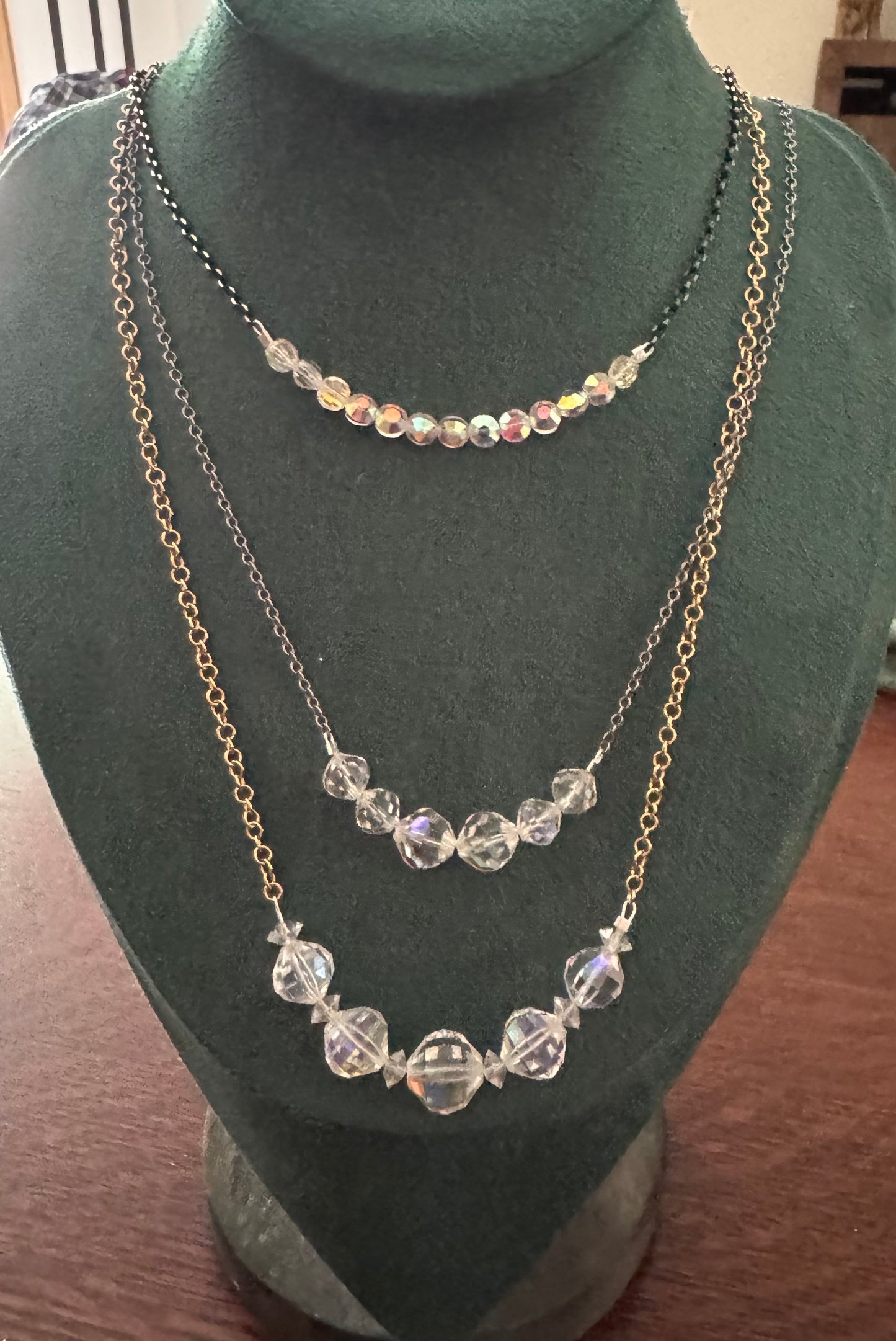 Crystal Necklace - Upcycled 1950 Beaded Necklace