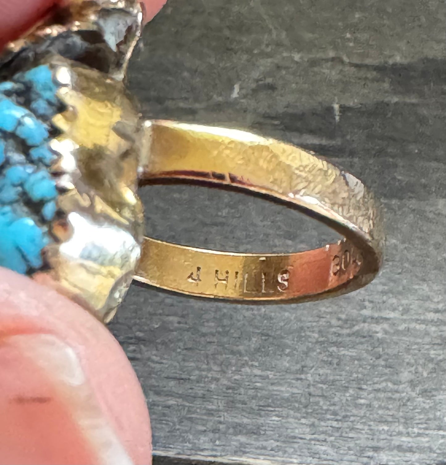 Turquoise Ring-Handmade 4 Hills Turquoise Gold-Fill Ring