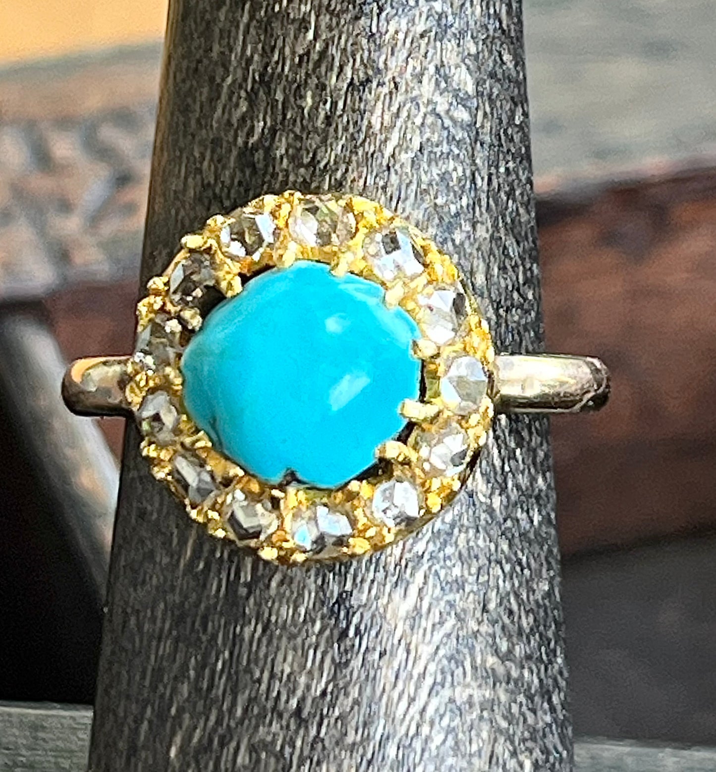 Victorian Turquoise & Diamond Gold Ring