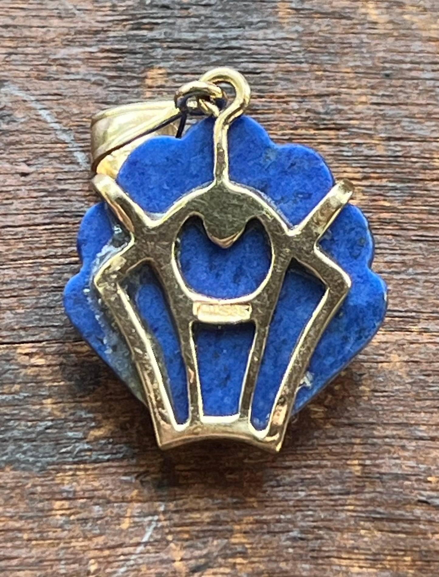 Lapis Shell Gold Pendant
