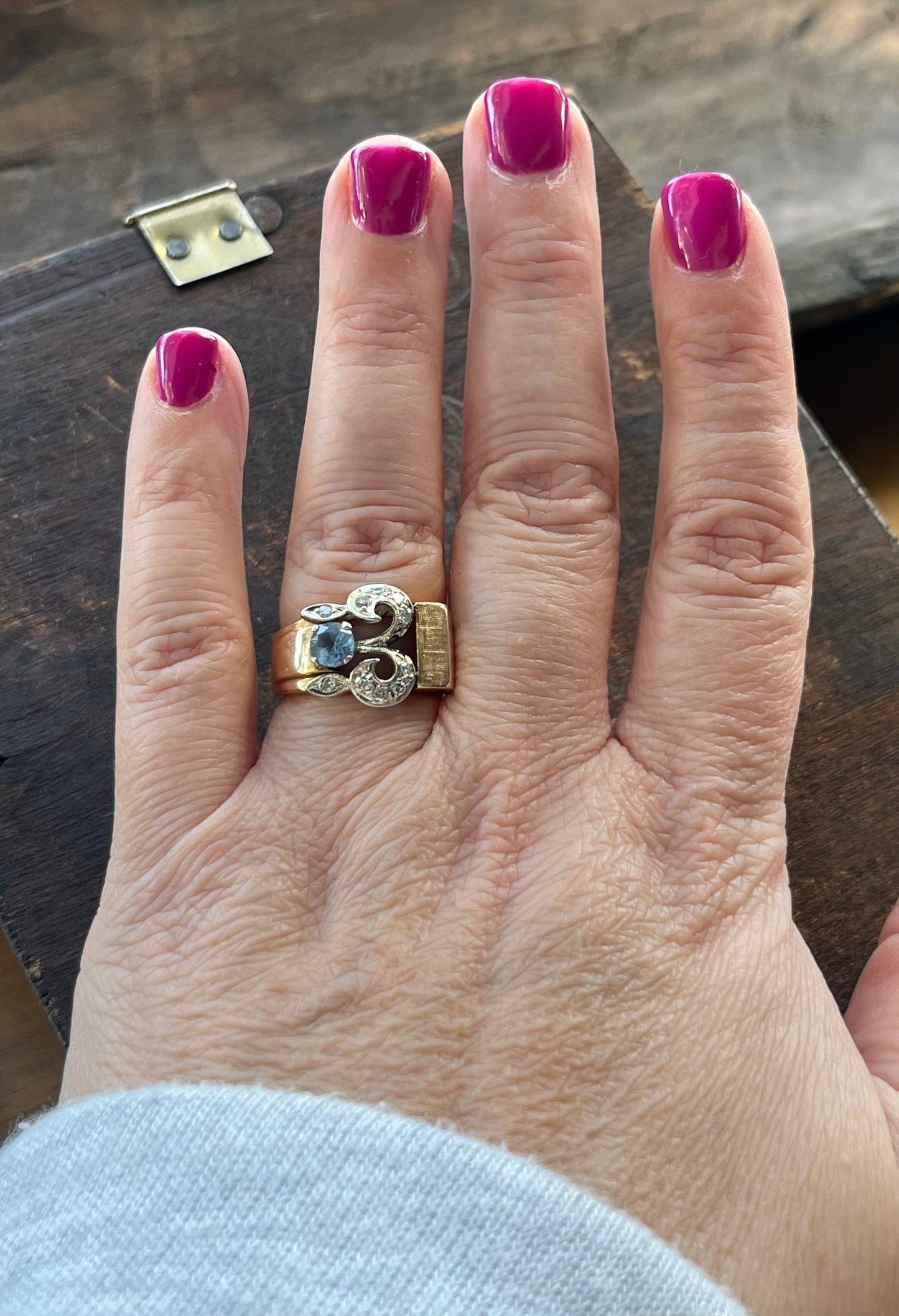 Vintage Diamond & Topaz Ring