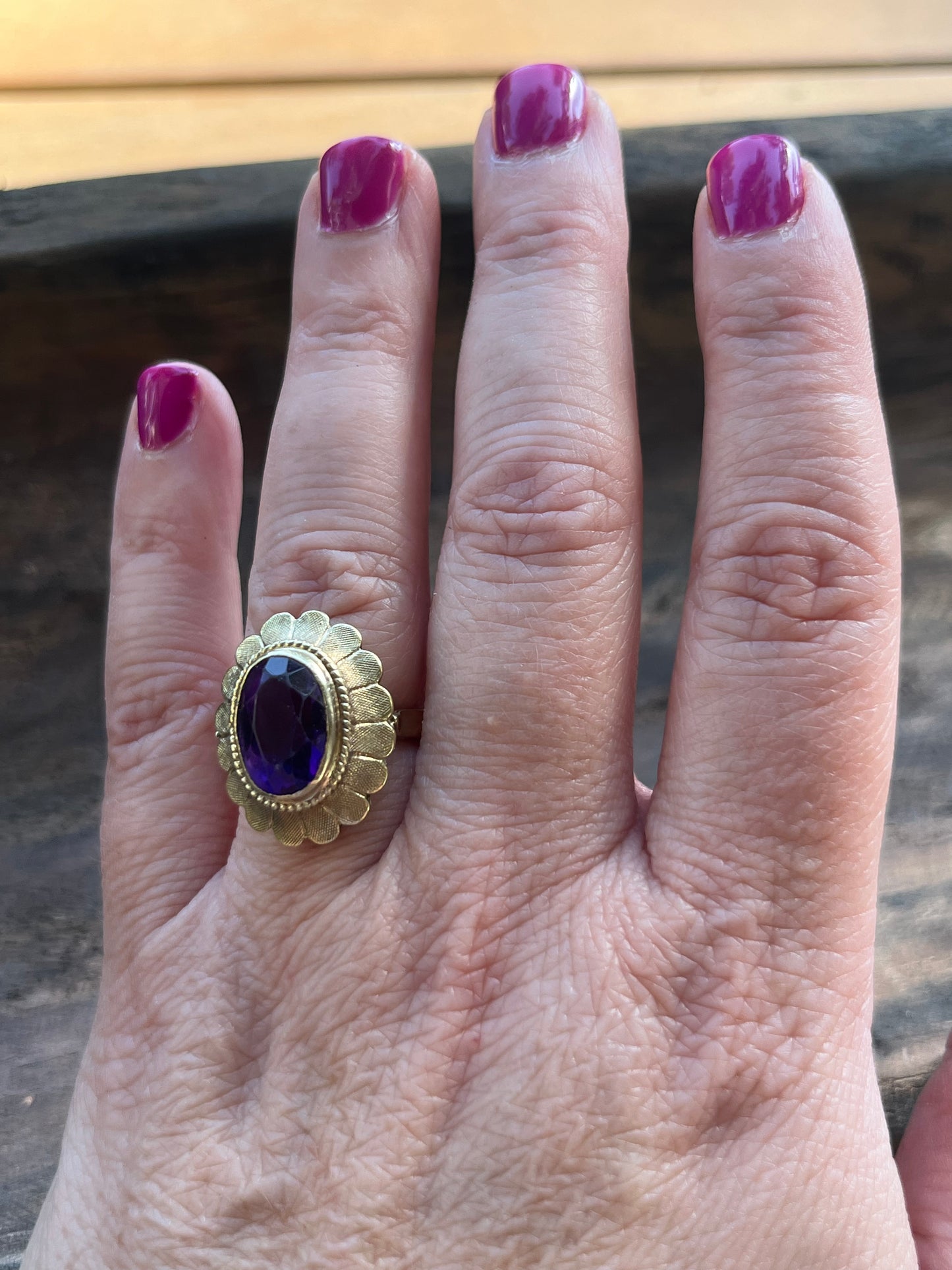 Vintage Amethyst Gold Ring