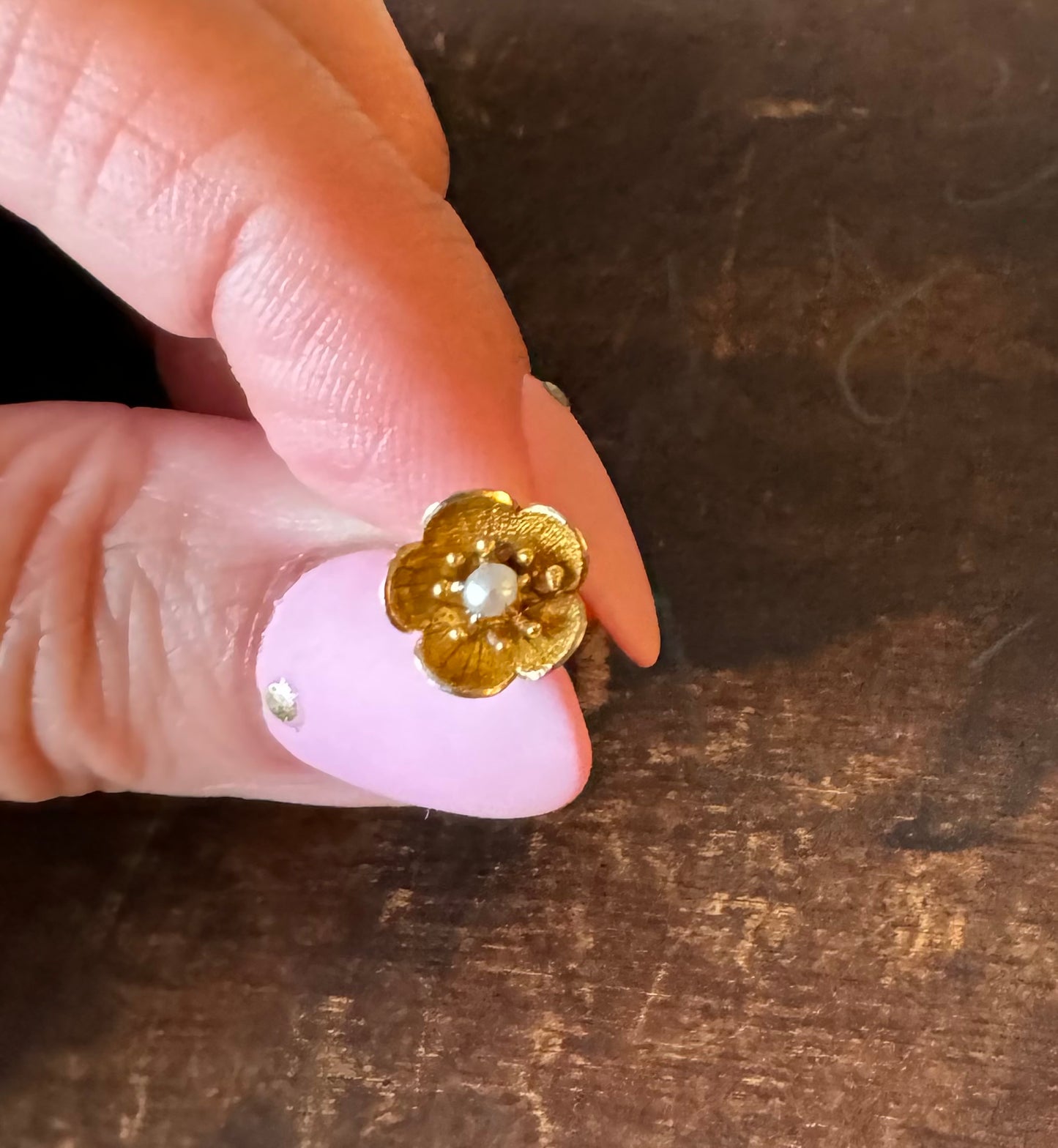 Antique Pearl Blossom Single Stud Earring