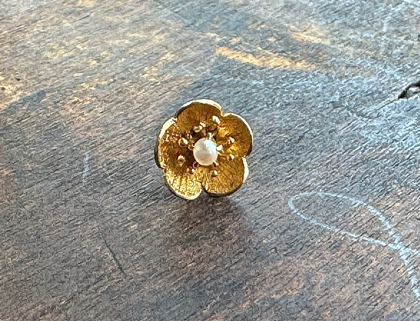Antique Pearl Blossom Single Stud Earring