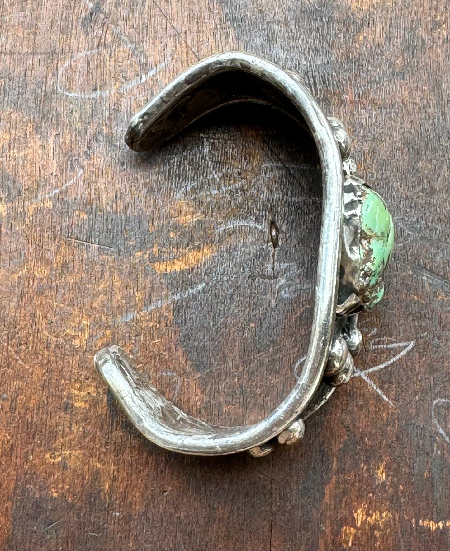 Vintage Sterling and Turquoise Small Cuff Bracelet