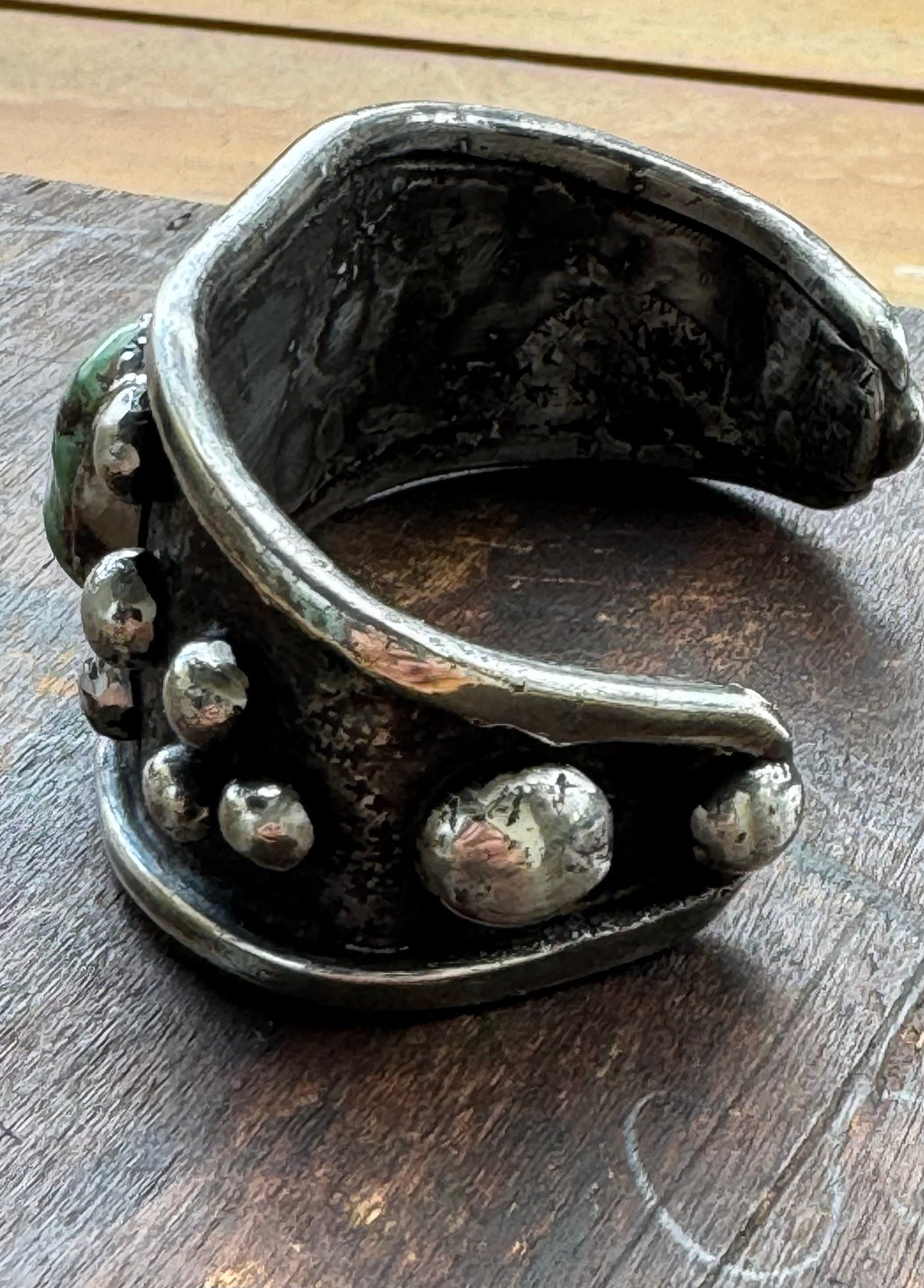 Vintage Sterling and Turquoise Small Cuff Bracelet
