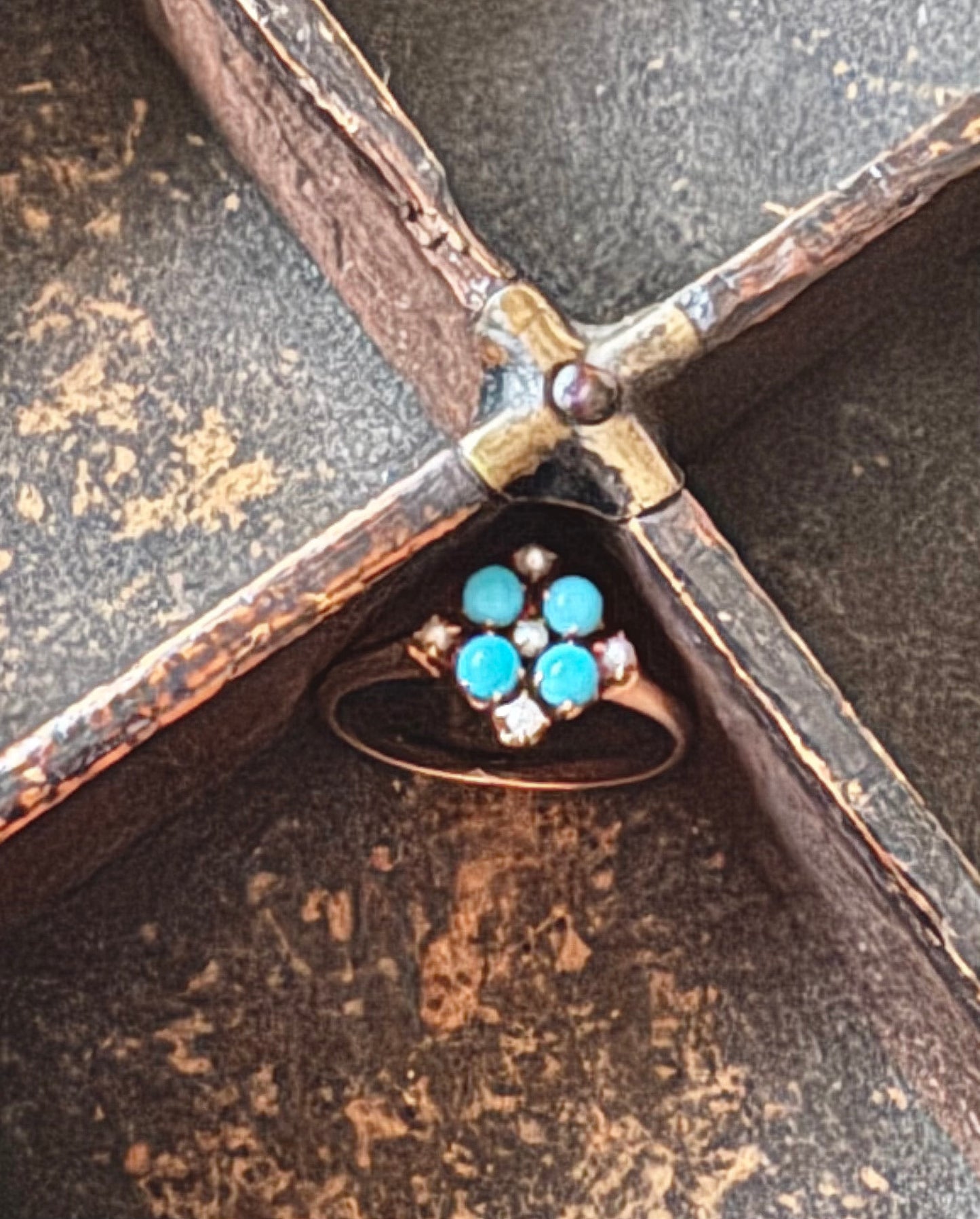 Victorian Turquoise and Pearl Ring