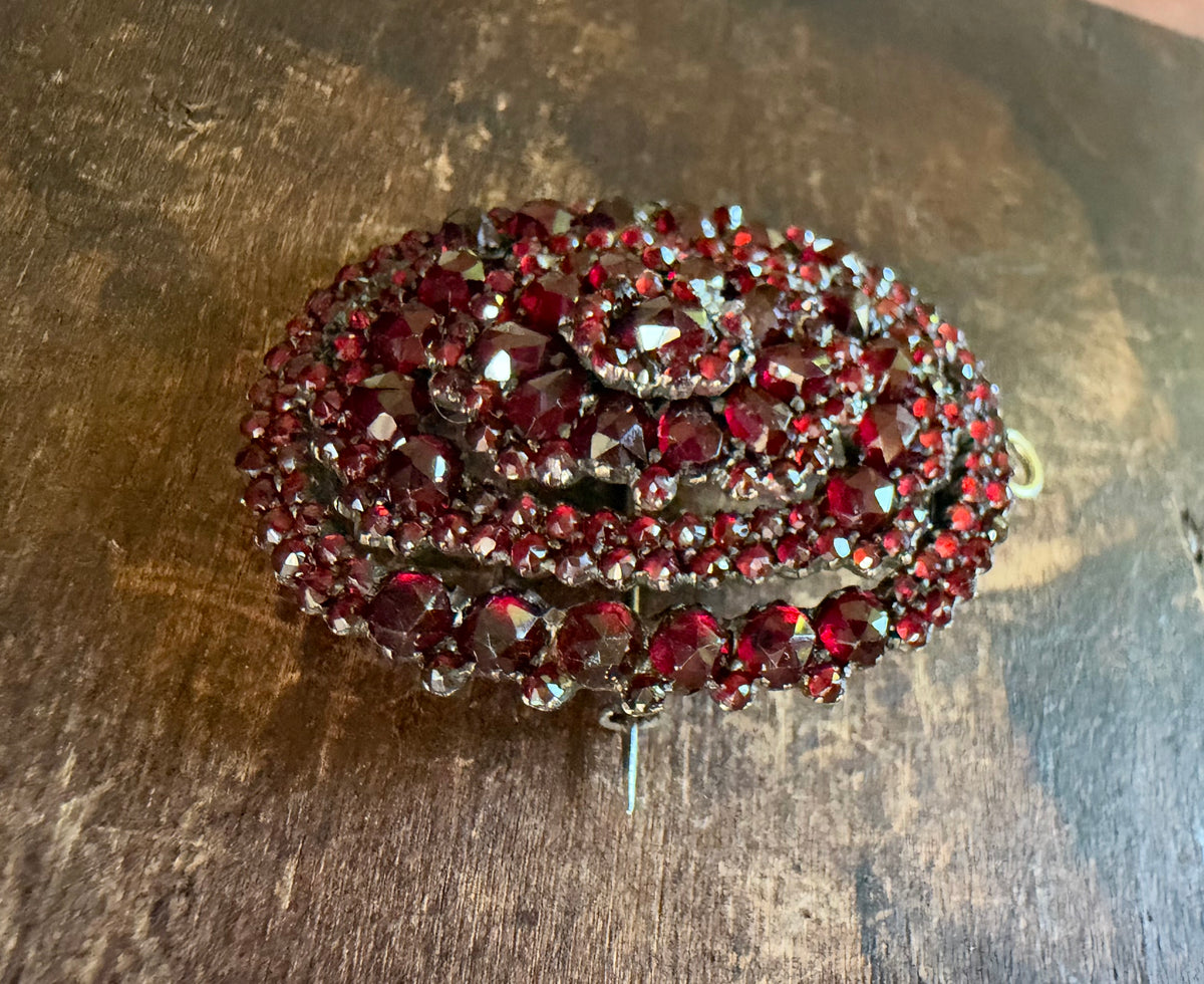 Antique Brooch - Bohemian Garnet Pin