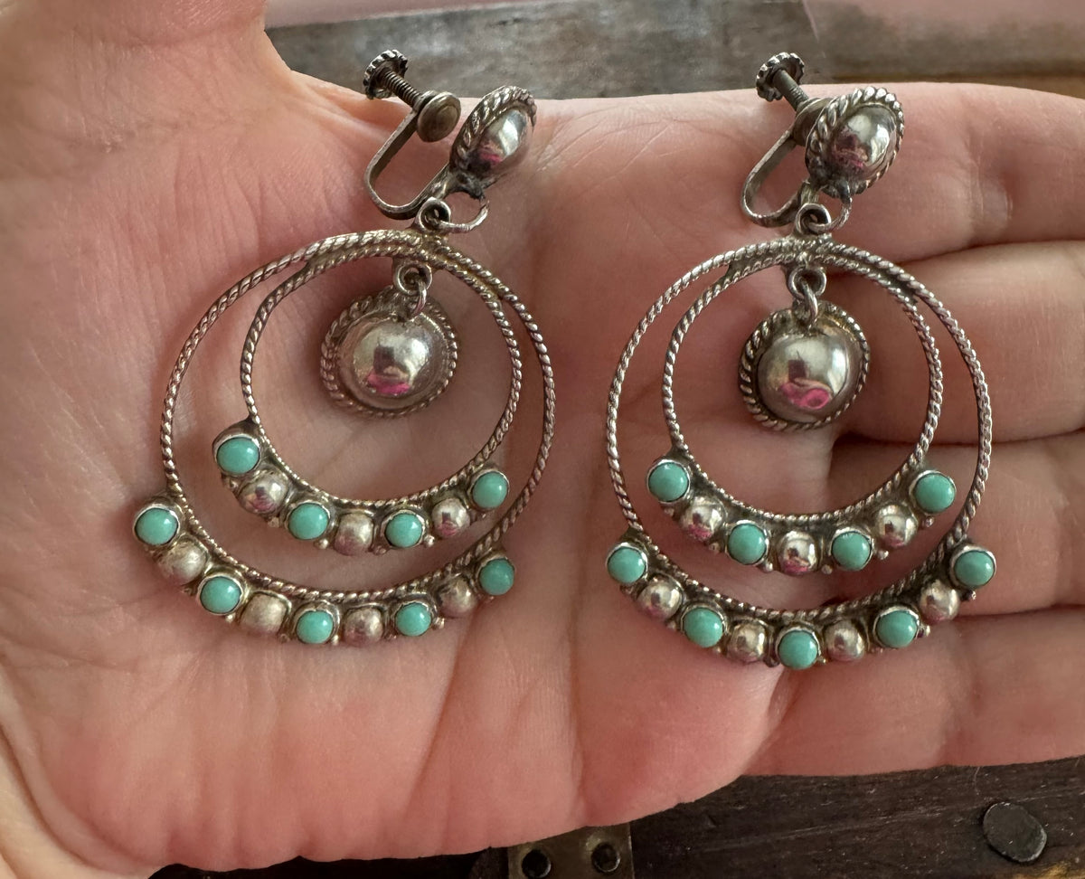 Vintage Earrings - Turquoise Earrings