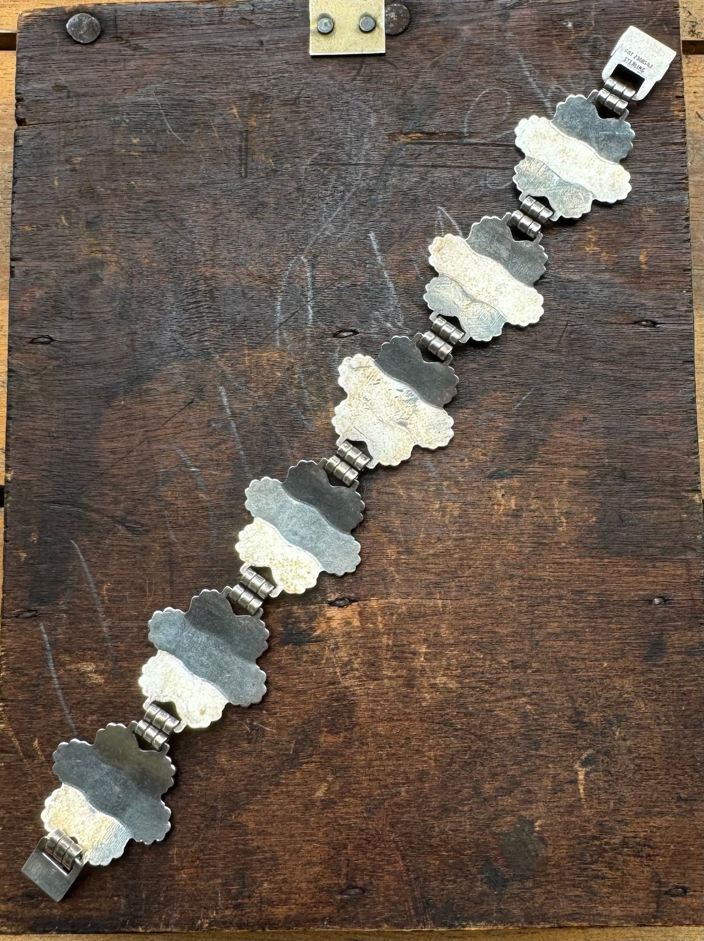 Vintage Sterling Bracelet – Art Nouveau Floral Bracelet