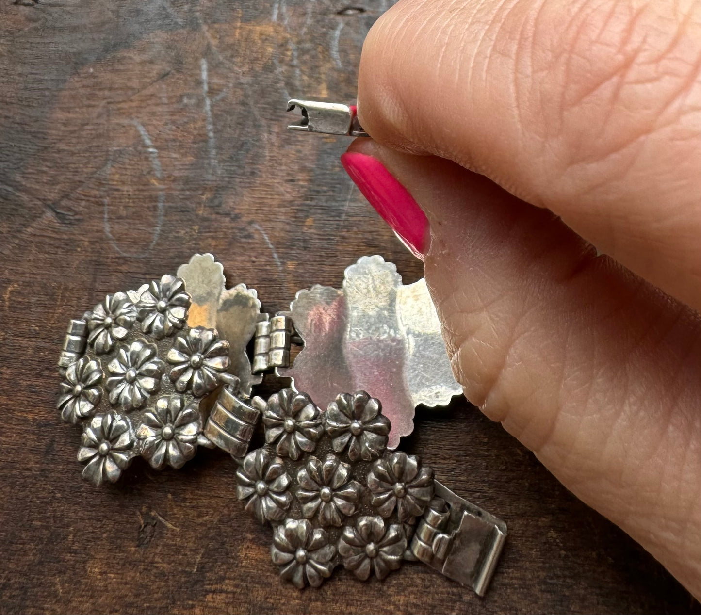 Vintage Sterling Bracelet – Art Nouveau Floral Bracelet