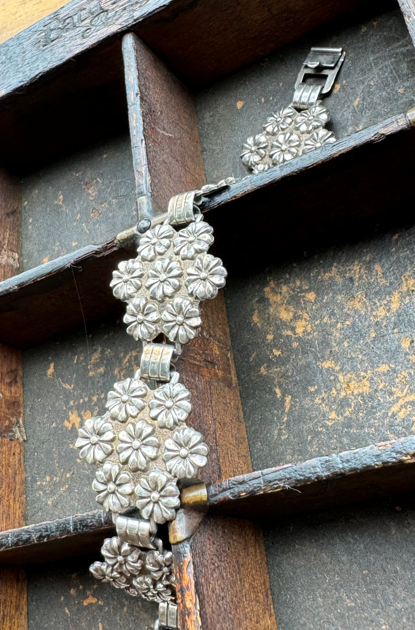 Vintage Sterling Bracelet – Art Nouveau Floral Bracelet