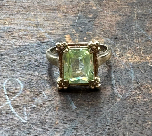 Vintage Green Man Made Spinel Ring