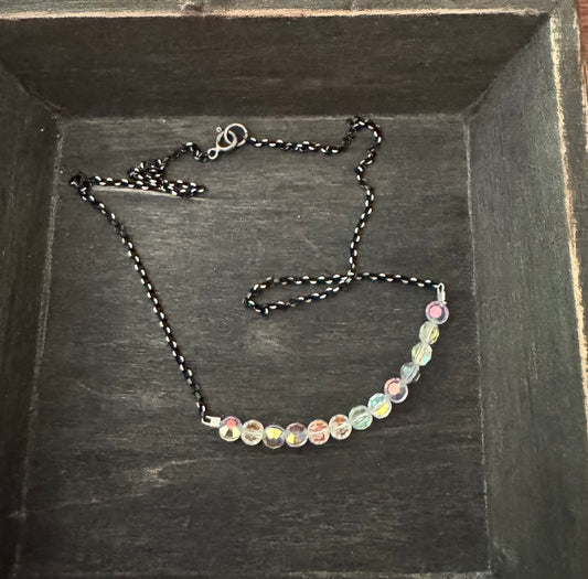 Crystal Necklace - Upcycled 1950 Beaded Necklace