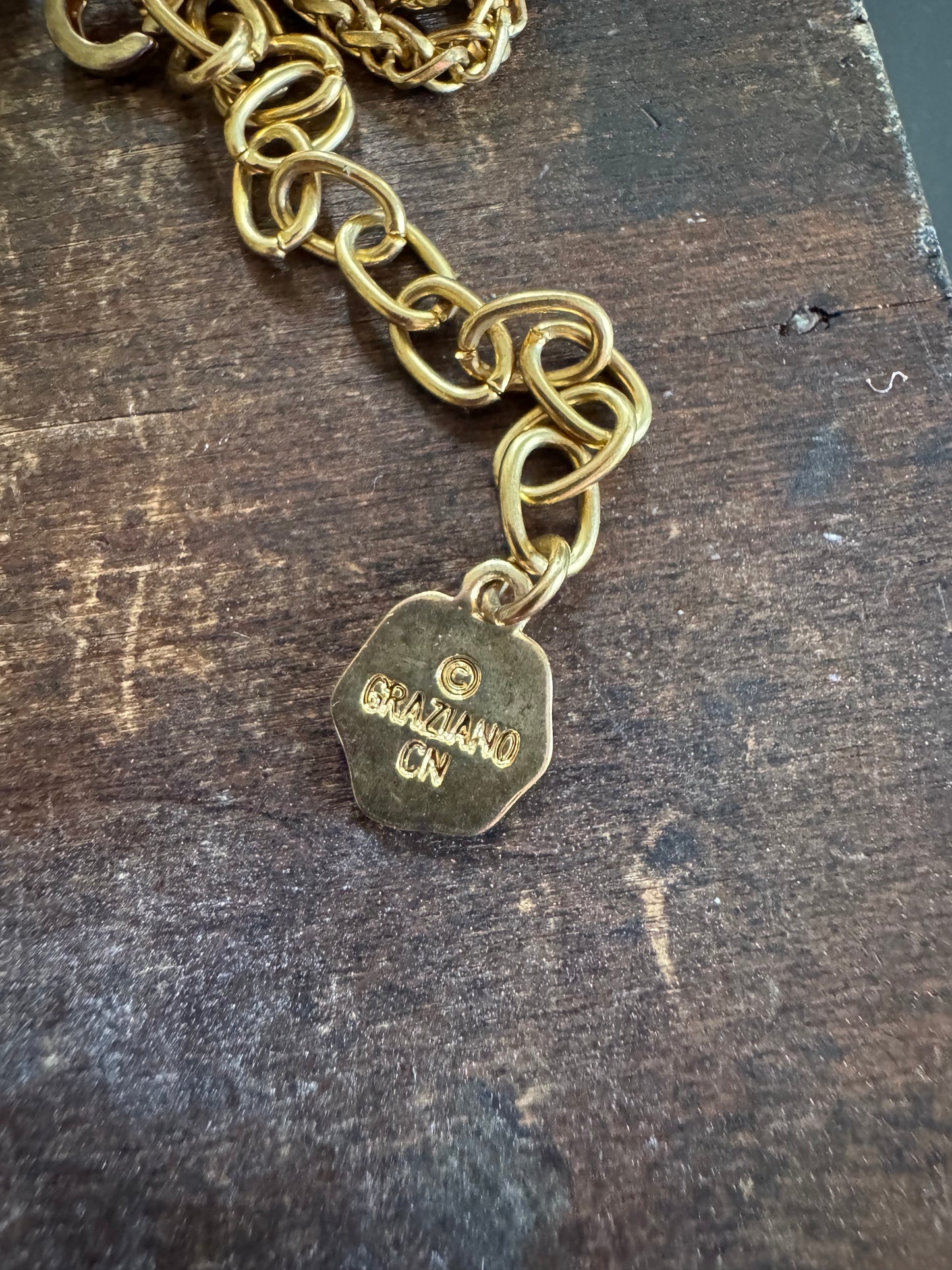Vintage Necklace - Graziano Gold-Tone Necklace