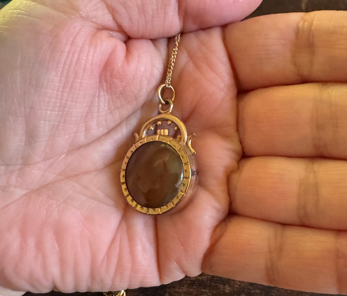 Victorian Necklace-Reversible Fob Necklace