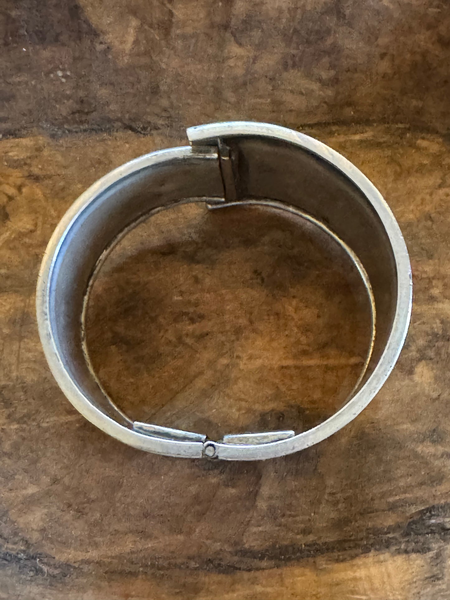 Vintage Bracelet-Sterling Silver and Abalone Bangle