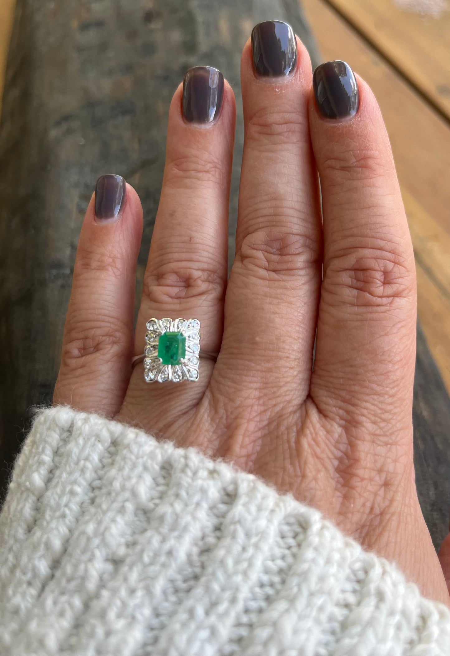 Vintage Emerald and Diamond Ring