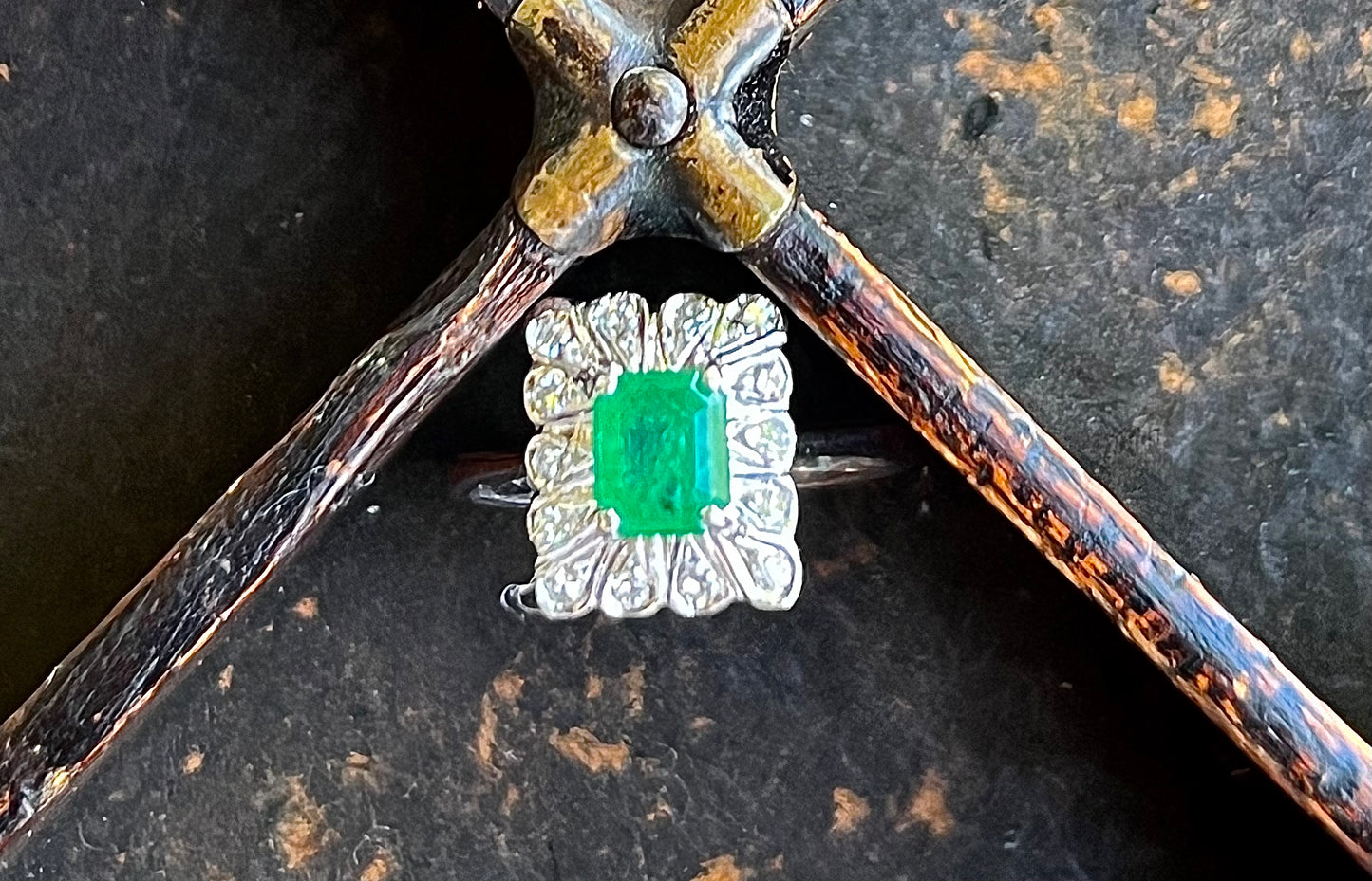 Vintage Emerald and Diamond Ring