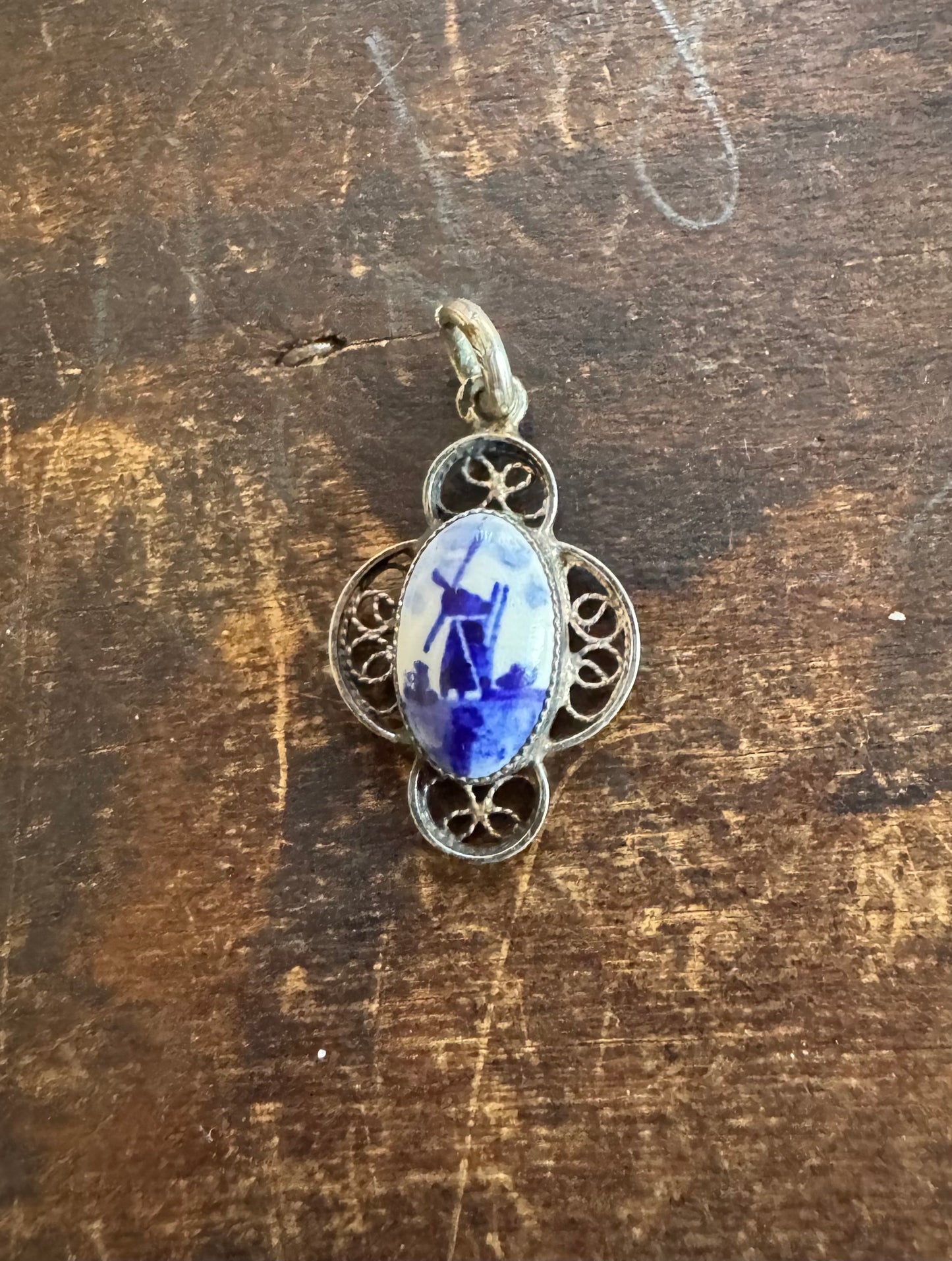Vintage Pendant-Delft Windmill Pendant