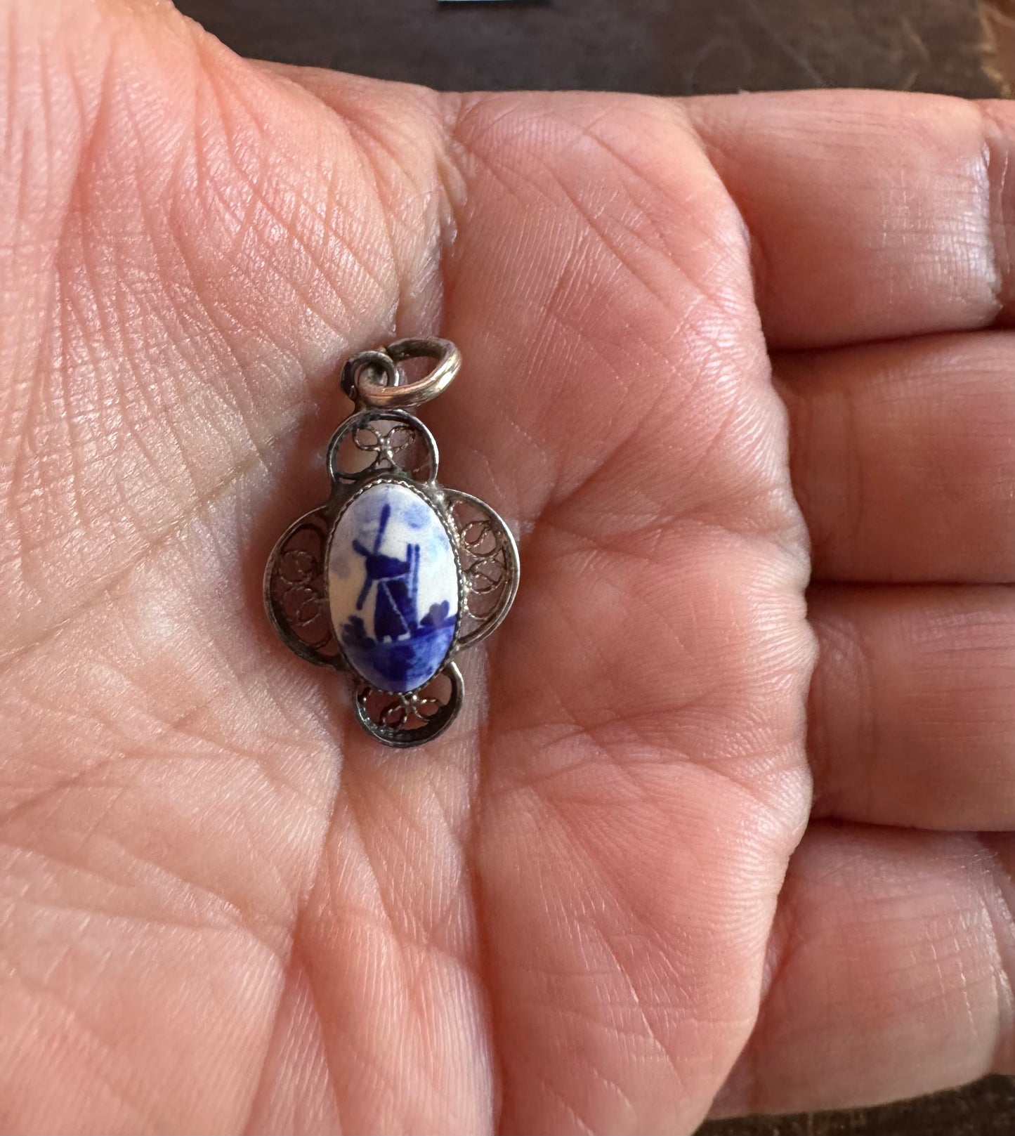 Vintage Pendant-Delft Windmill Pendant