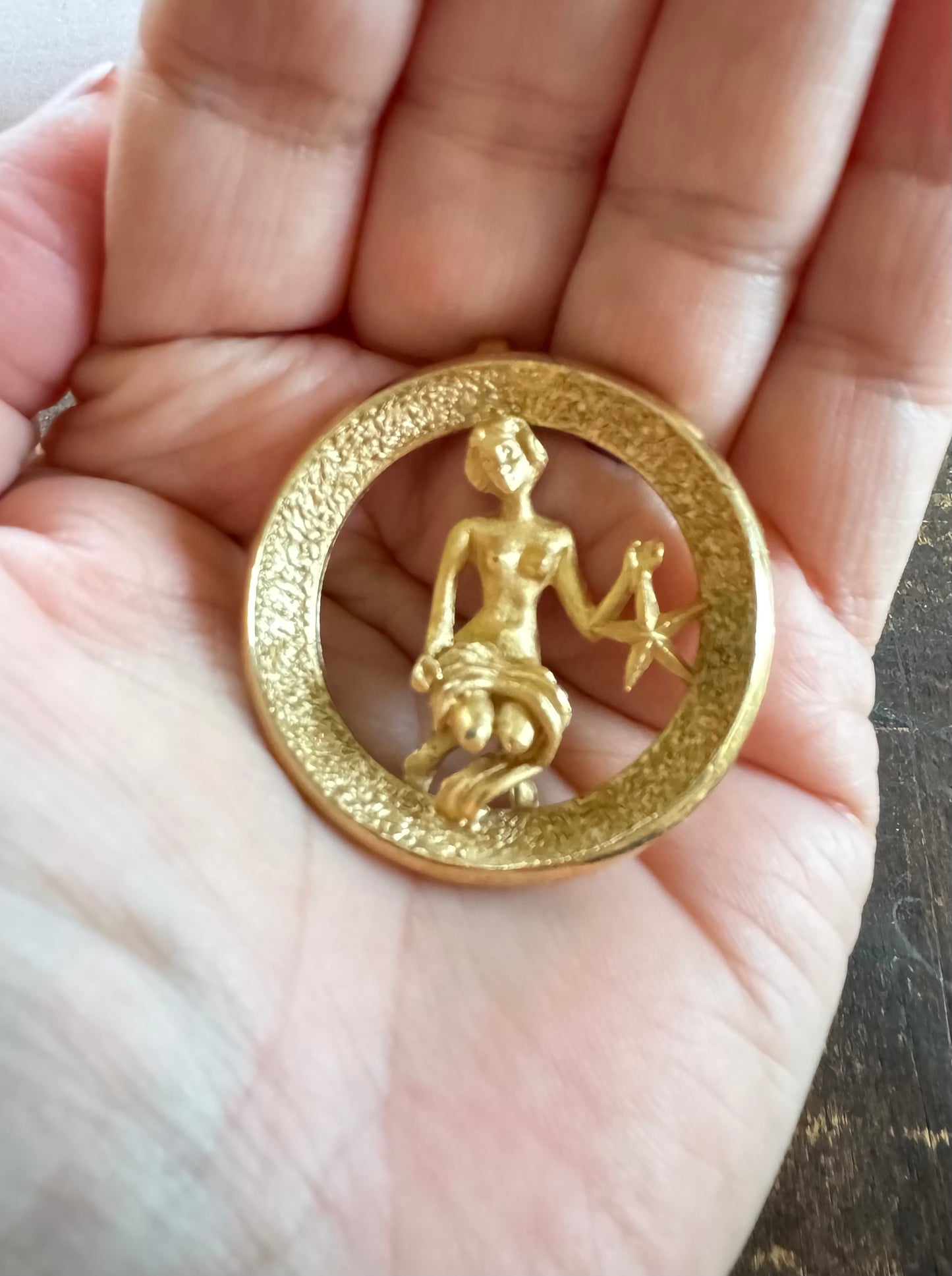 Virgo Trifari Crown Pendant