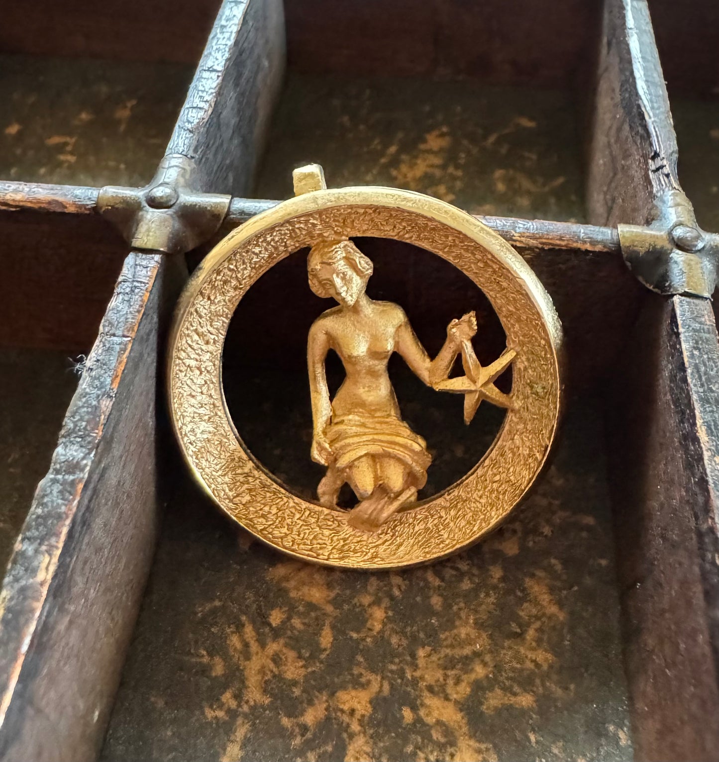 Virgo Trifari Crown Pendant