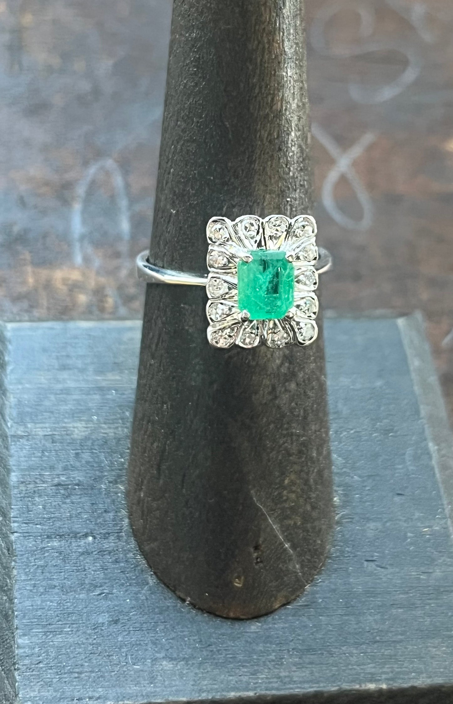 Vintage Emerald and Diamond Ring