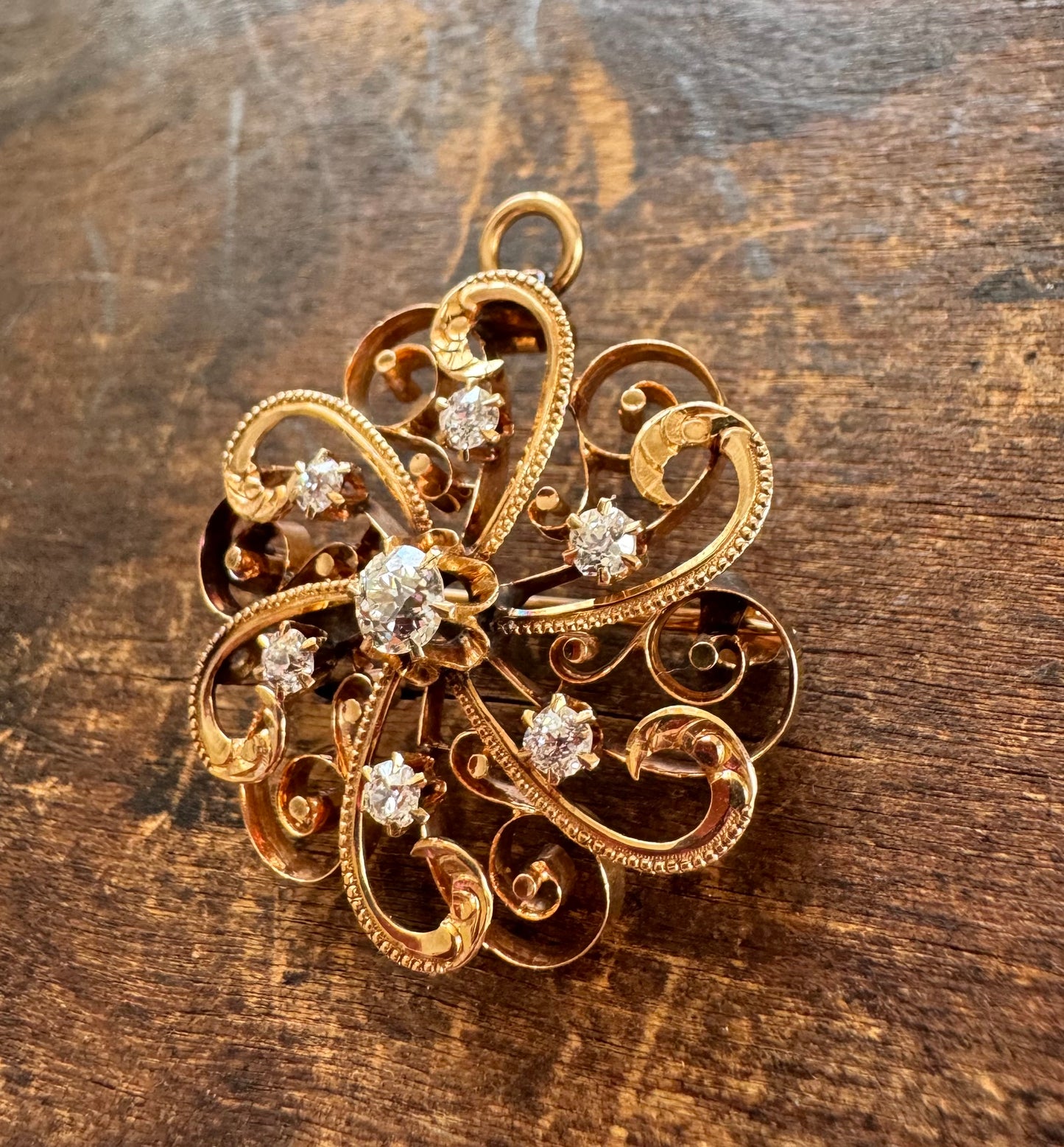 Antique Pendant-Victorian Diamond Pin/Pendant